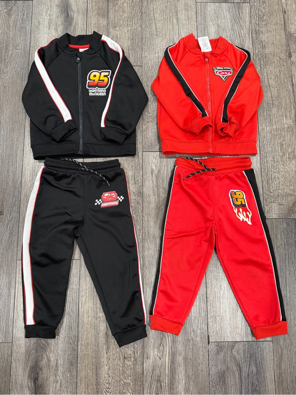 Disney Pixar Cars Toddler Jogger Set - Red & Black Lightning McQueen (2T)